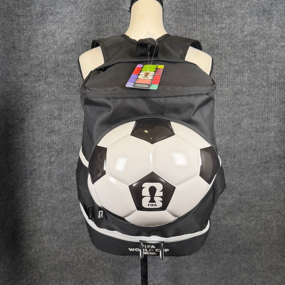 FIFA World Cup 2026 Backpack 14" Black 3D Soccer Ball Official Licensed Game Bag